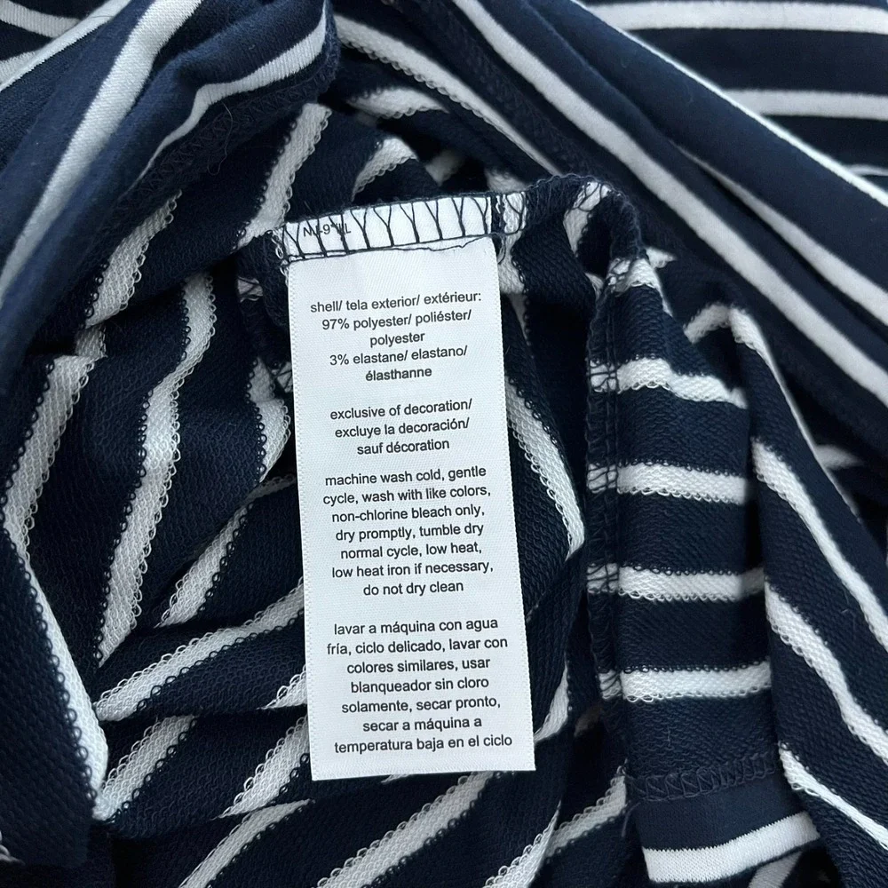 Nautica‎ Jeans Mini Dress Women's Size M Navy Blue Striped Collar New NWT